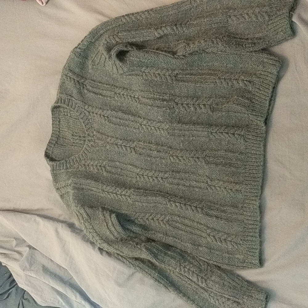 Wool? Green sweater size LARGE?